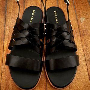 Cole Haan Black, Leather sling back sandals 6.5